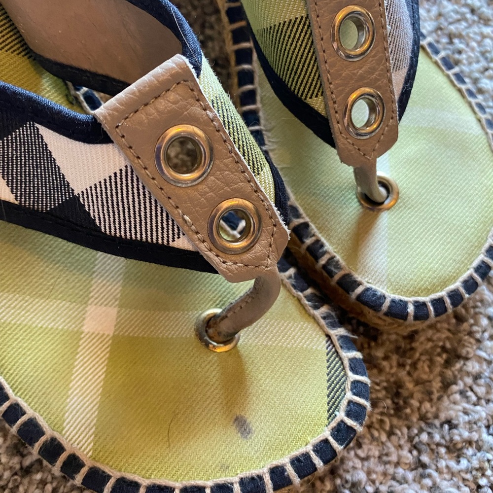 Burberry Plaid Wedge Sandals in Yellow and Brown - Picture 6 of 6